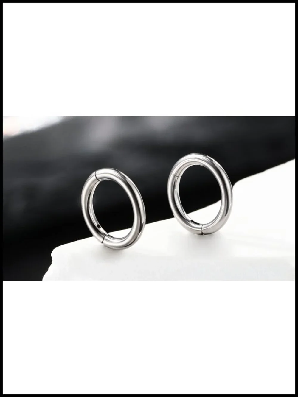 Titanium Nose Rings Hoops Hinged Clicker Piercing Jewelry Surgical Steel Helix